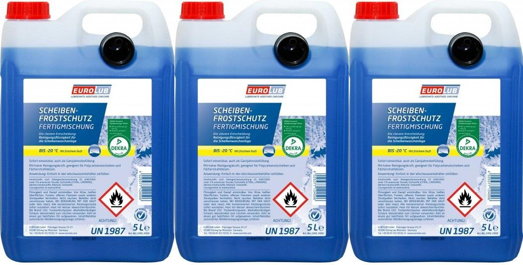 Eurolub Scheibenfrostschutz Fertigmischung -20°C 3x 5 = 15 Liter
