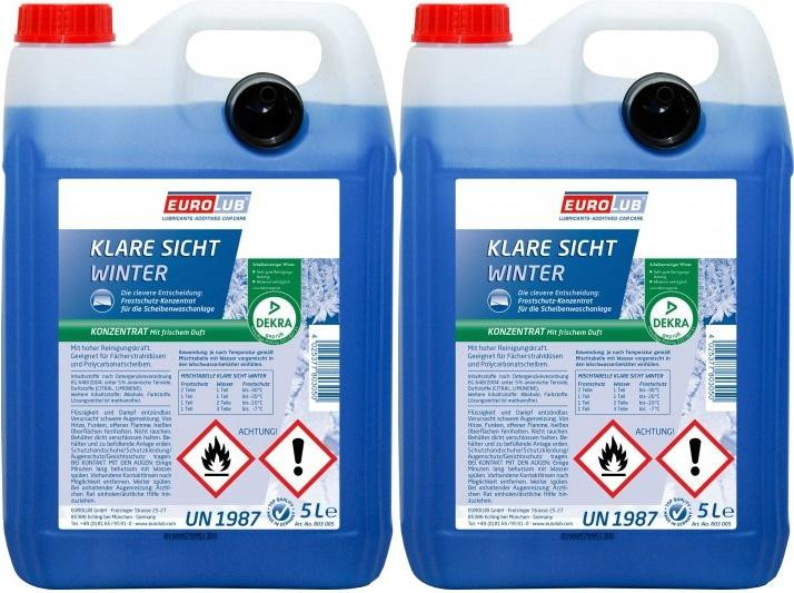 Eurolub Scheibenfrostschutz Klare Sicht Winter Konzentrat -60°C 2x 5 = 10 Liter