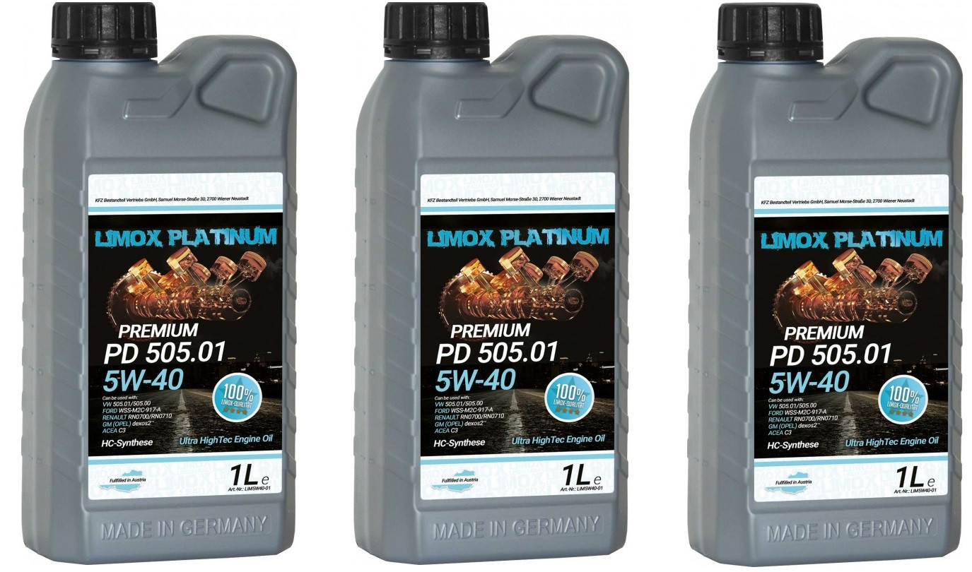 LIMOX Platinum PD 505.01 5W-40 Motoröliter 3x 1l = 3 Liter