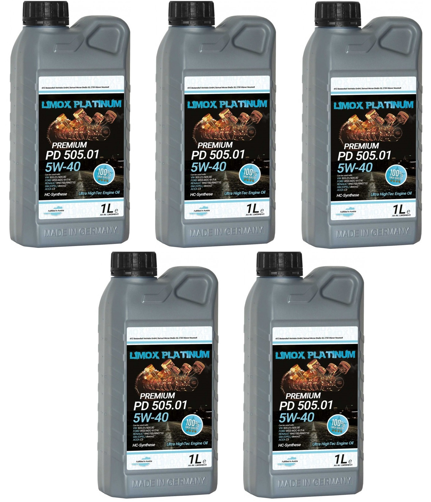 LIMOX Platinum PD 505.01 5W-40 Motoröliter 5x 1l = 5 Liter