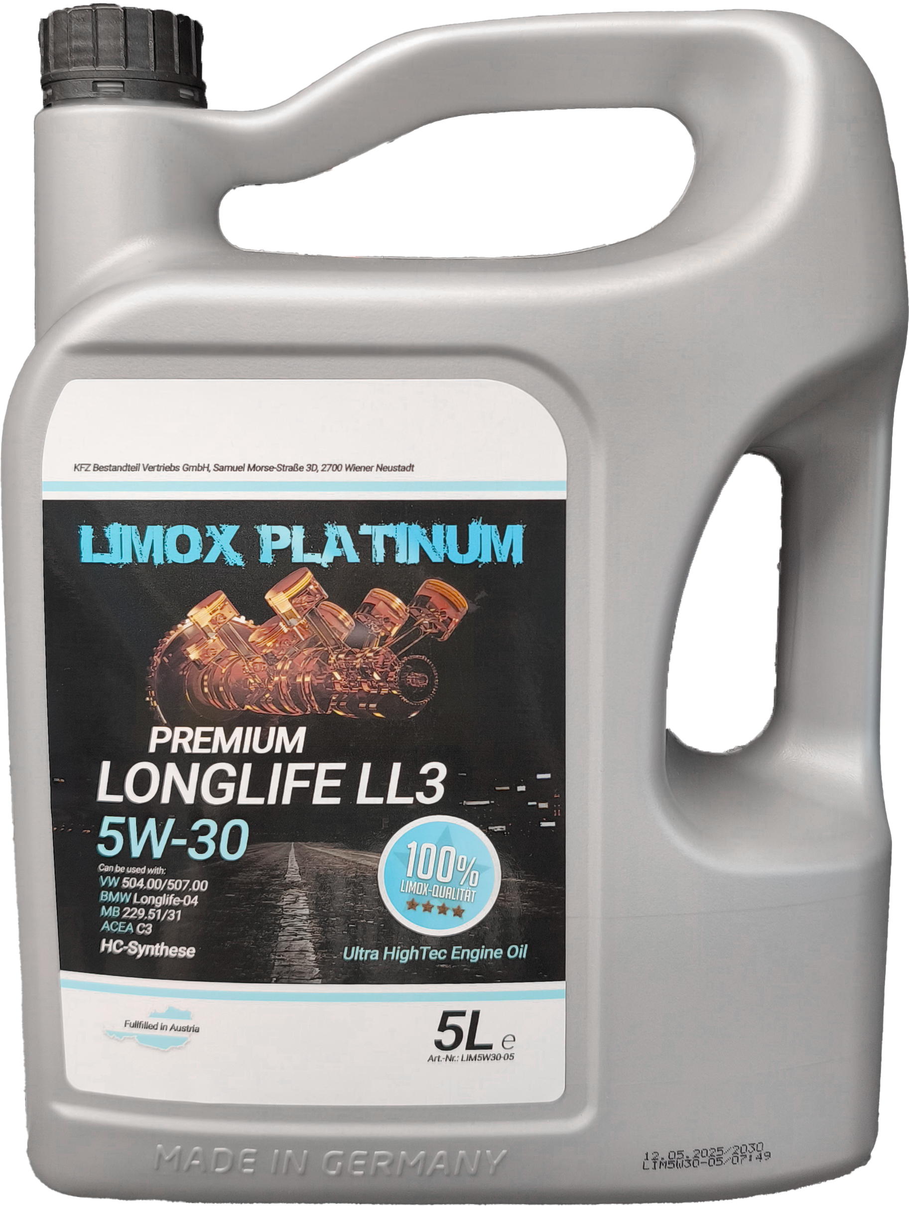 LIMOX Platinum Longlife LL3 5W-30 Motoröl 5Liter