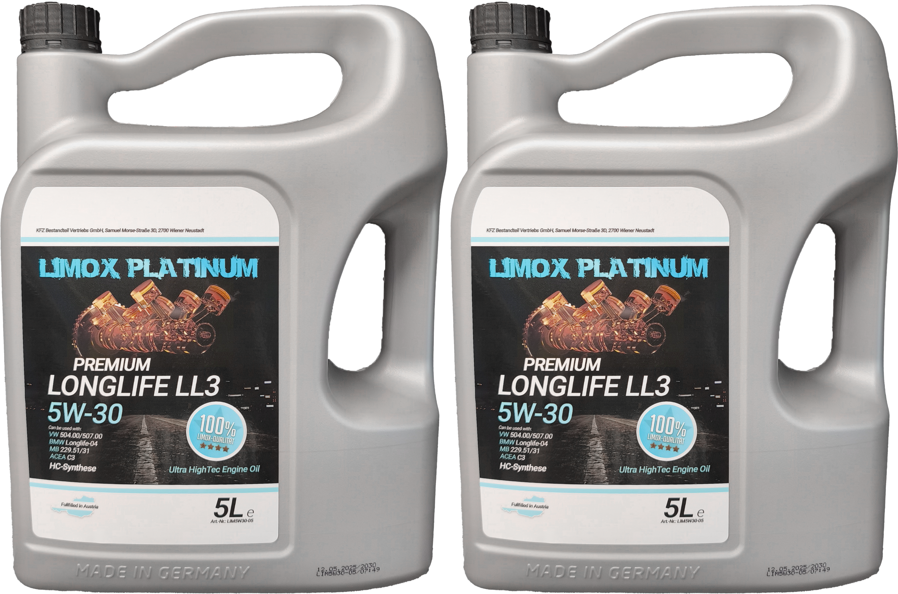 LIMOX Platinum Longlife LL3 5W-30 Motoröl 2x 5 = 10 Liter