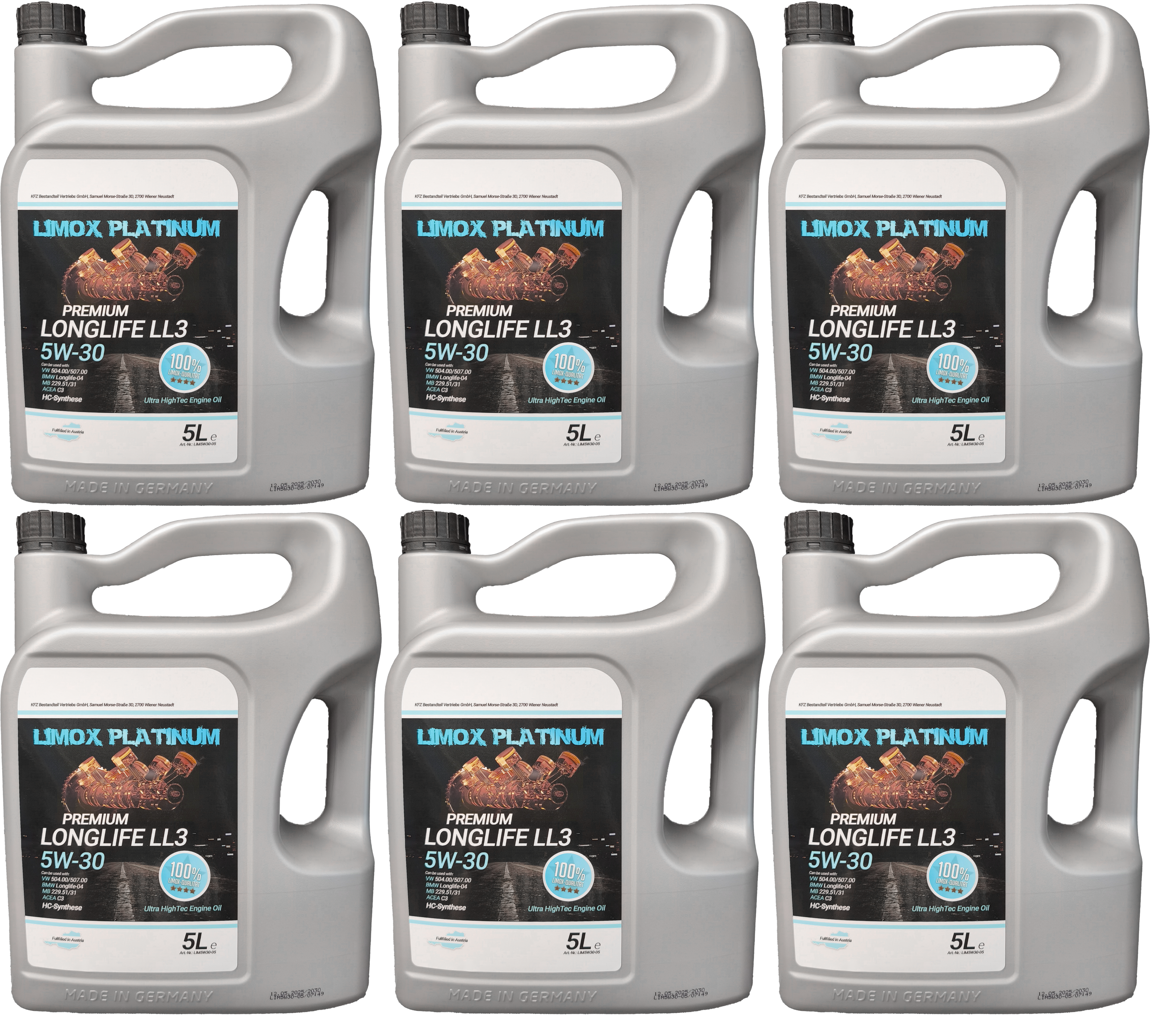 LIMOX Platinum Longlife LL3 5W-30 Motoröl 6x 5 = 30 Liter