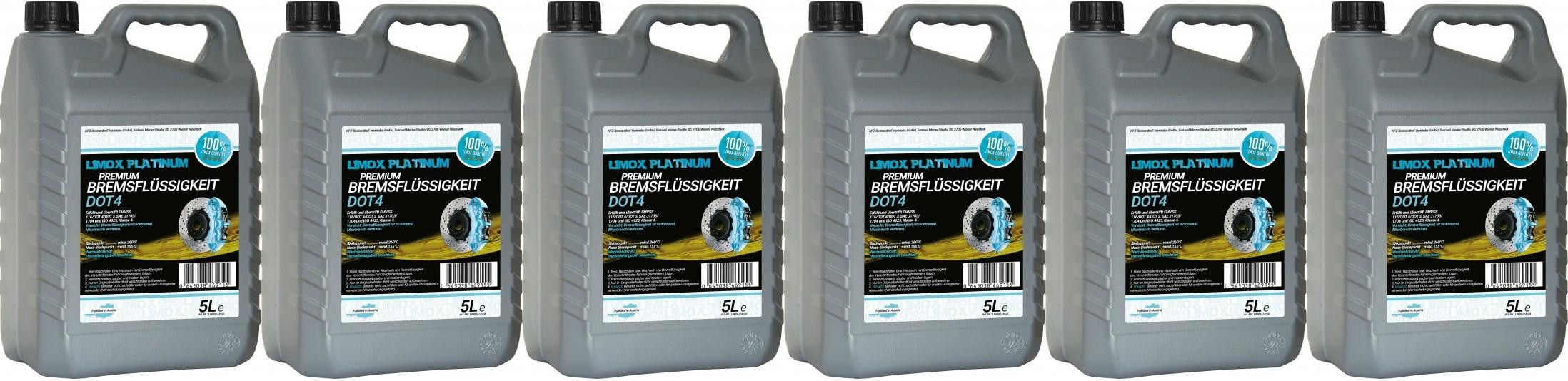LIMOX Platinum Original DOT-4 Bremsflüssigkeit 6x 5 = 30 Liter