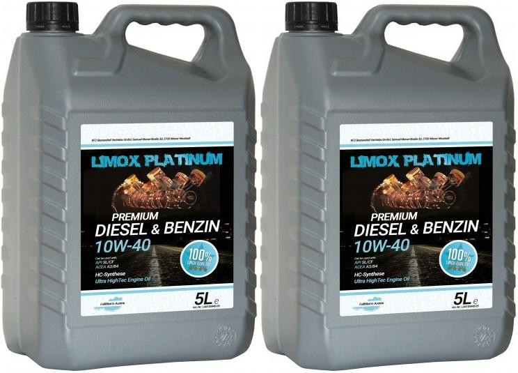 LIMOX Platinum Diesel & Benzin 10W-40 Motoröl 2x 5 = 10 Liter