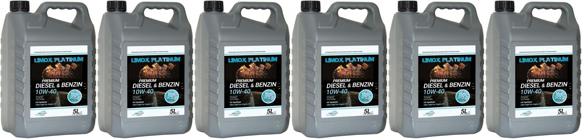 LIMOX Platinum Diesel & Benzin 10W-40 Motoröl 6x 5 = 30 Liter