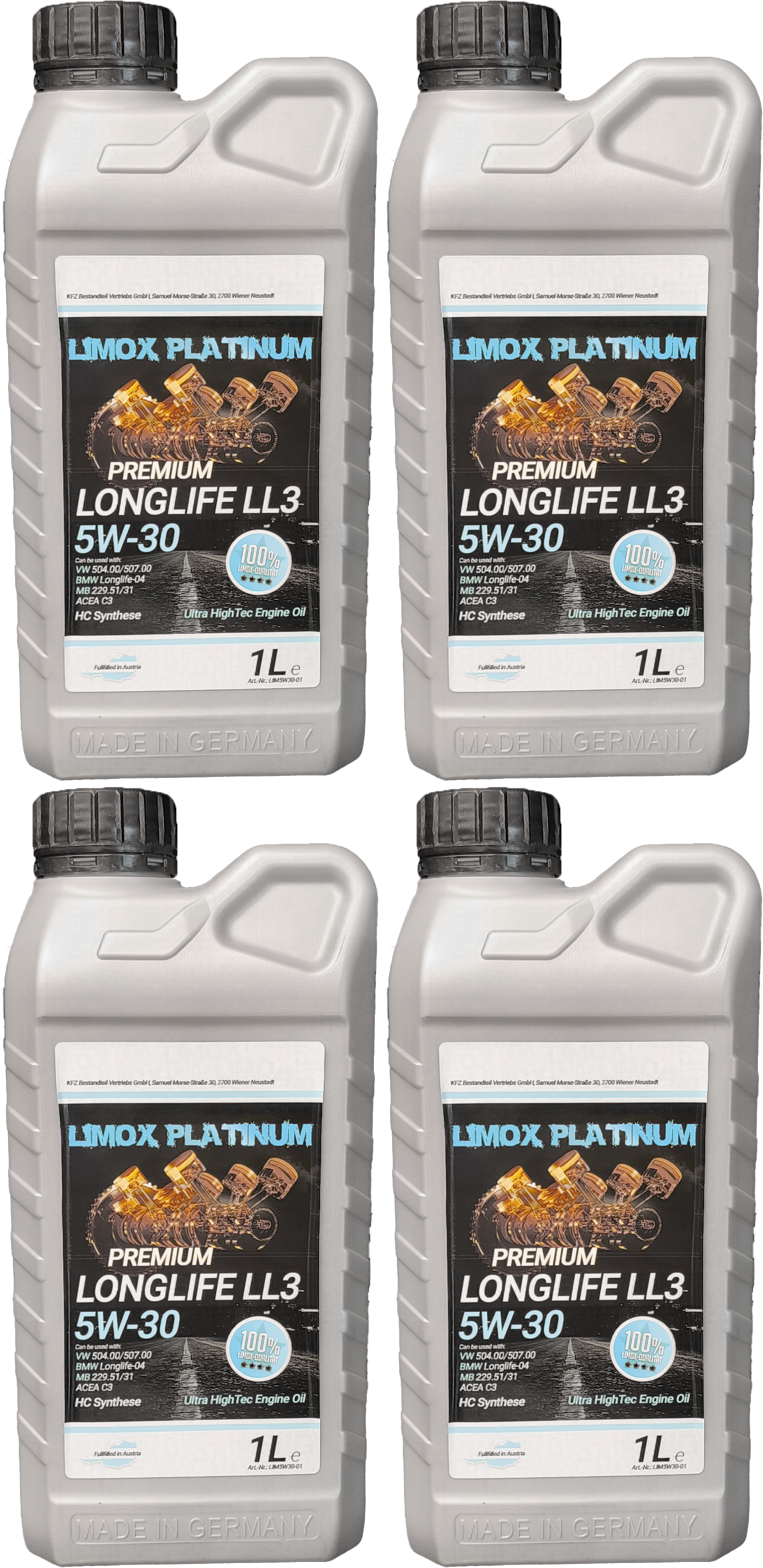 LIMOX Platinum Longlife LL3 5W-30 Motoröl 4x 1l = 4 Liter