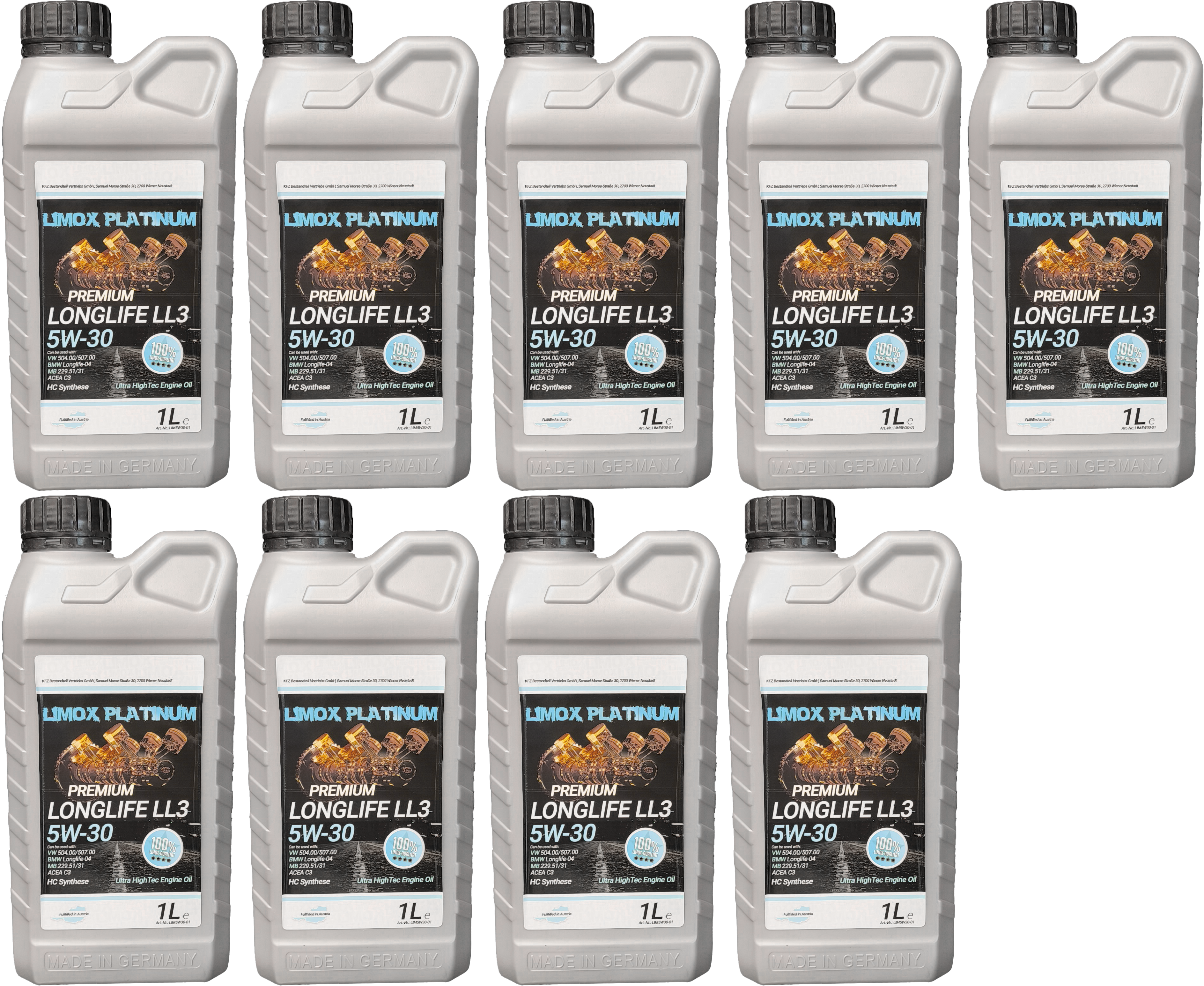 LIMOX Platinum Longlife LL3 5W-30 Motoröl 9x 1l = 9 Liter