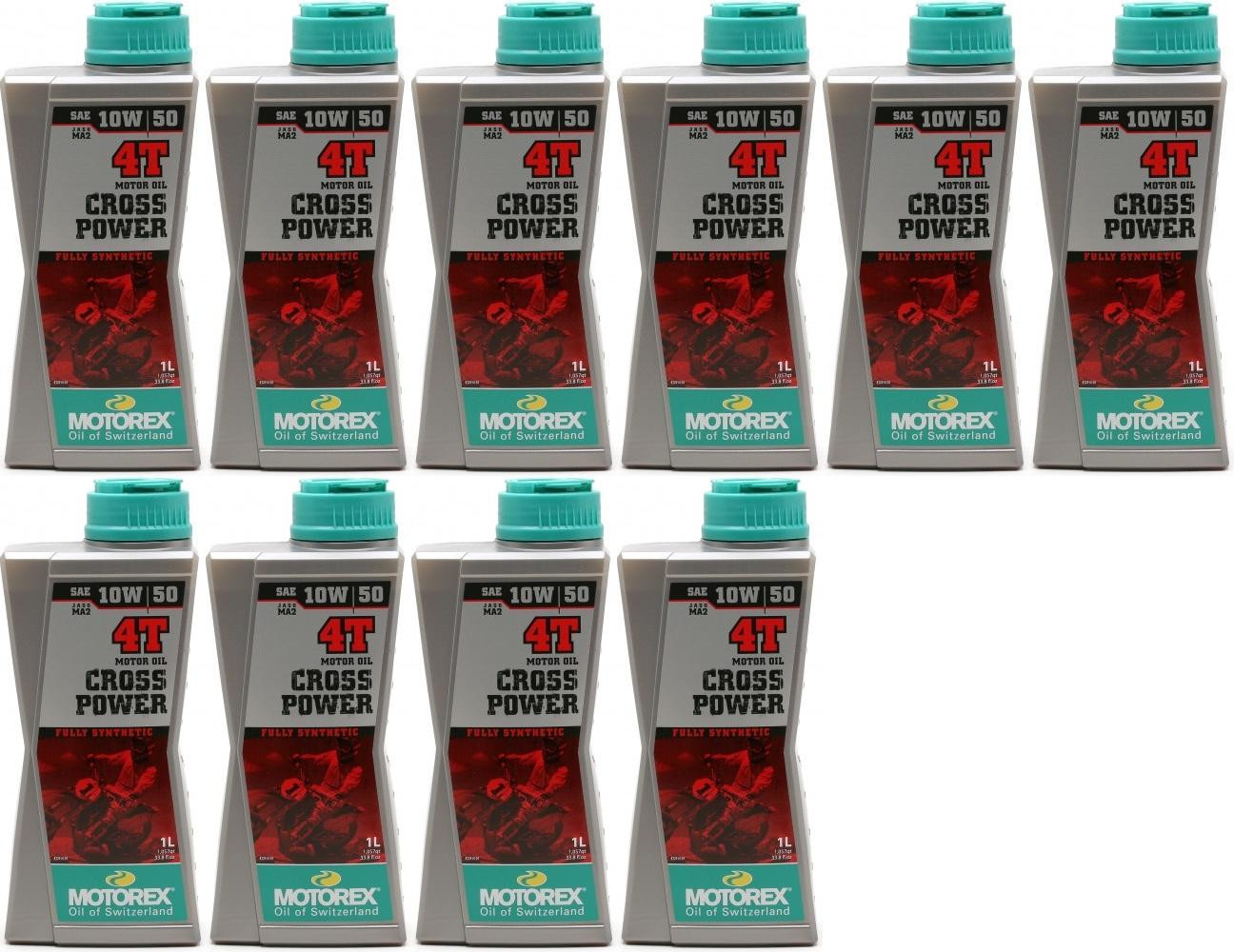 MOTOREX 4T Cross Power SAE 10W-50 Motorrad Motoröl 10x 1l = 10 Liter