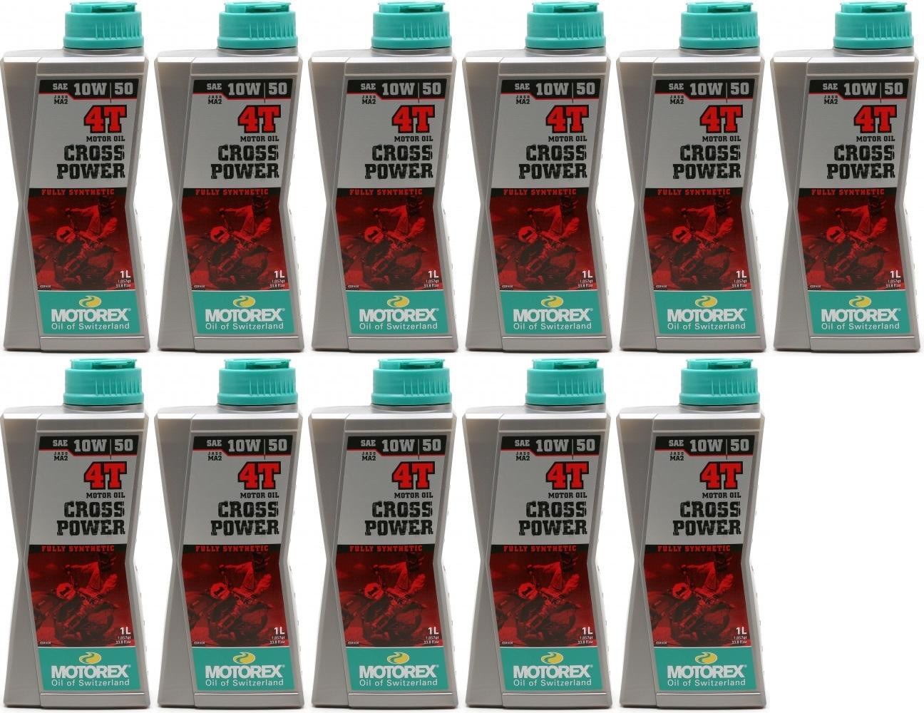MOTOREX 4T Cross Power SAE 10W-50 Motorrad Motoröl 11x 1l = 11 Liter