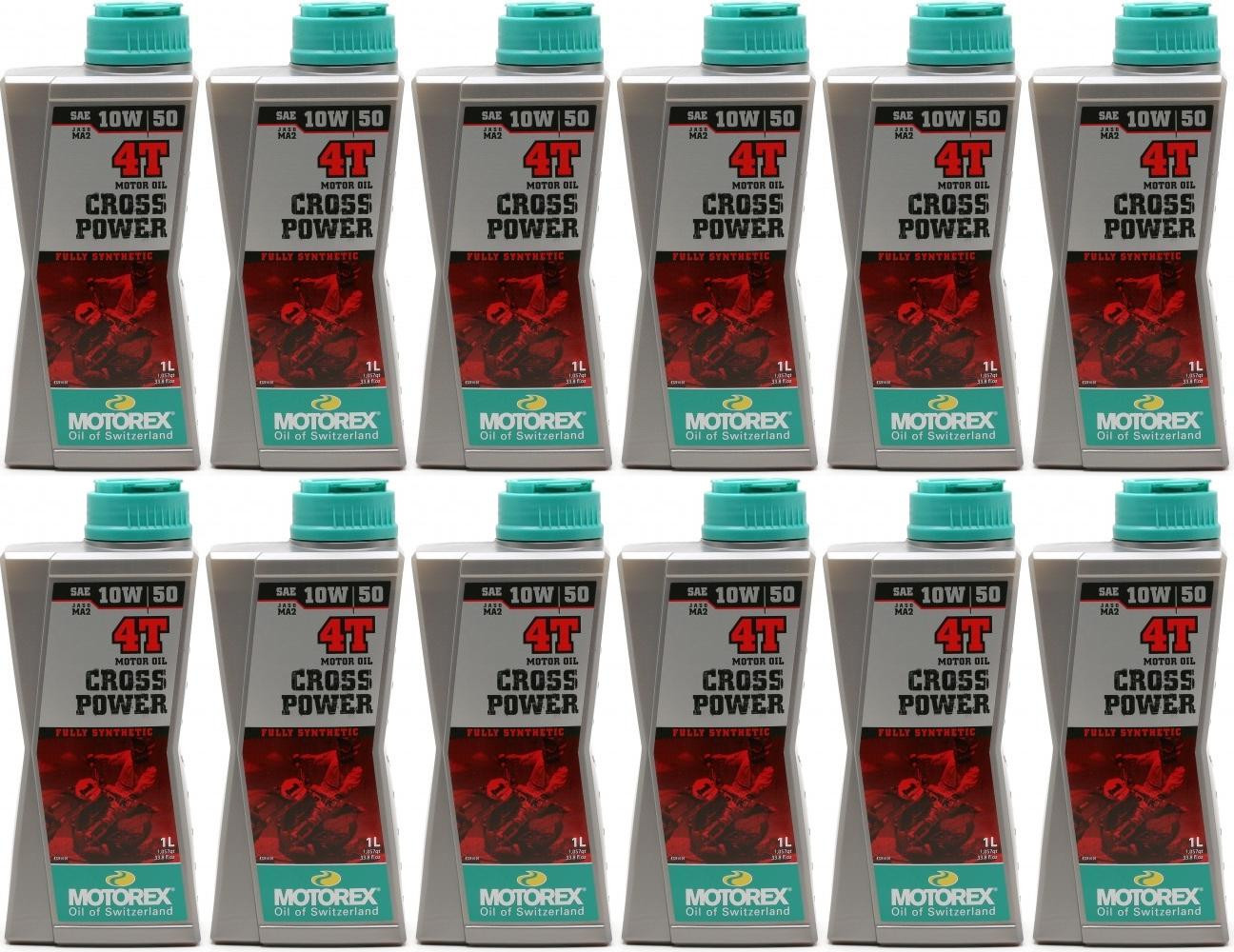 MOTOREX 4T Cross Power SAE 10W-50 Motorrad Motoröl 12x 1l = 12 Liter