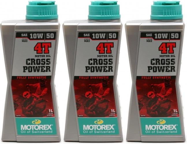 MOTOREX 4T Cross Power SAE 10W-50 Motorrad Motoröl 3x 1l = 3 Liter