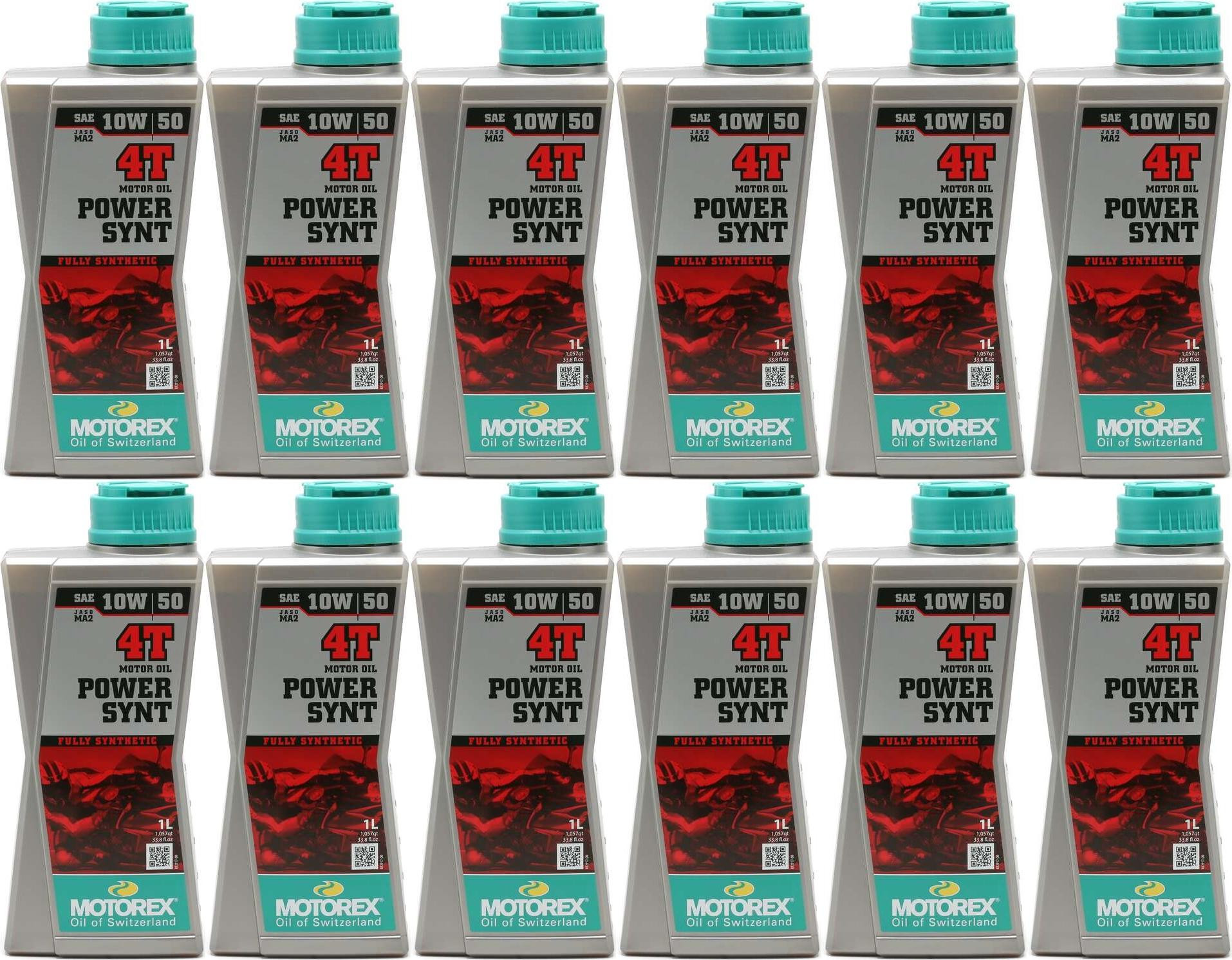 MOTOREX 4T Power Synt SAE 10W-50 Motorrad Motoröl 12x 1l = 12 Liter