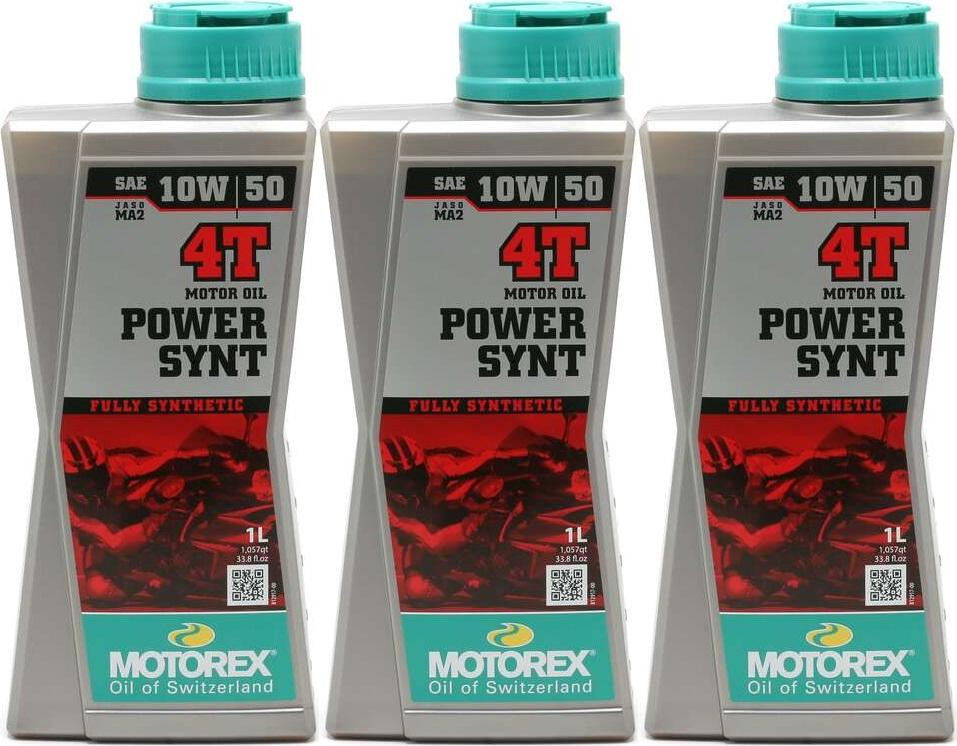 MOTOREX 4T Power Synt SAE 10W-50 Motorrad Motoröl 3x 1l = 3 Liter