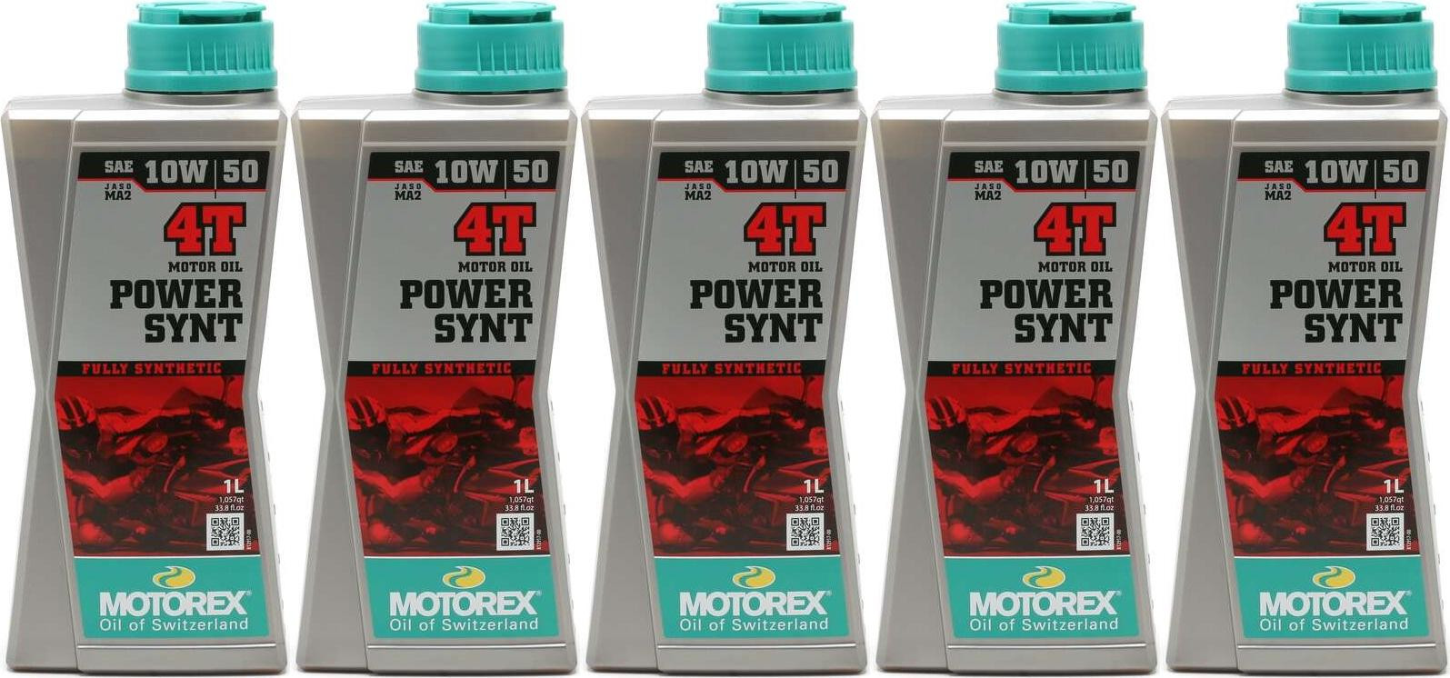 MOTOREX 4T Power Synt SAE 10W-50 Motorrad Motoröl 5x 1l = 5 Liter