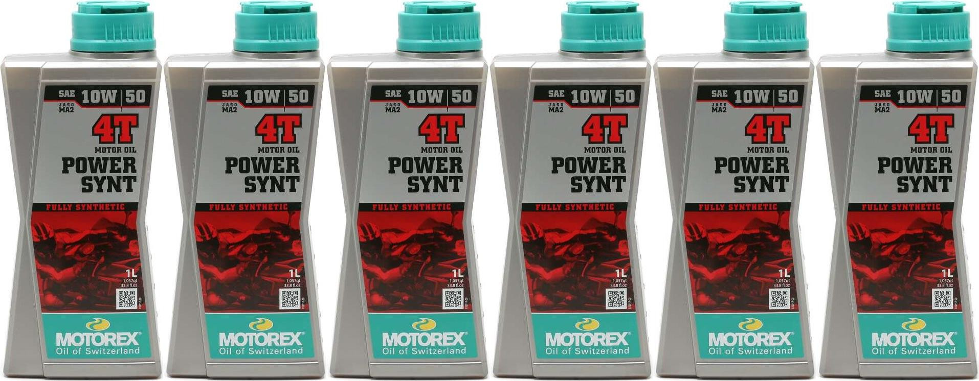 MOTOREX 4T Power Synt SAE 10W-50 Motorrad Motoröl 6x 1l = 6 Liter