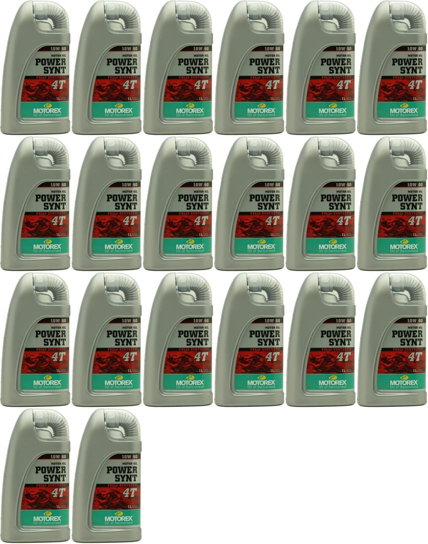 MOTOREX 4T Power Synt SAE 10W-60 Motorrad Motoröl 20x 1l = 20 Liter