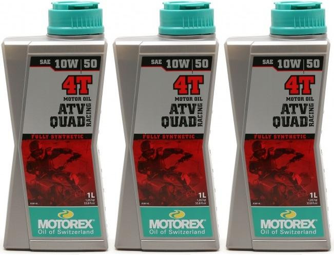 MOTOREX 4T ATV QUAD Racing SAE 10W-50 Motorrad Motoröl 3x 1l = 3 Liter