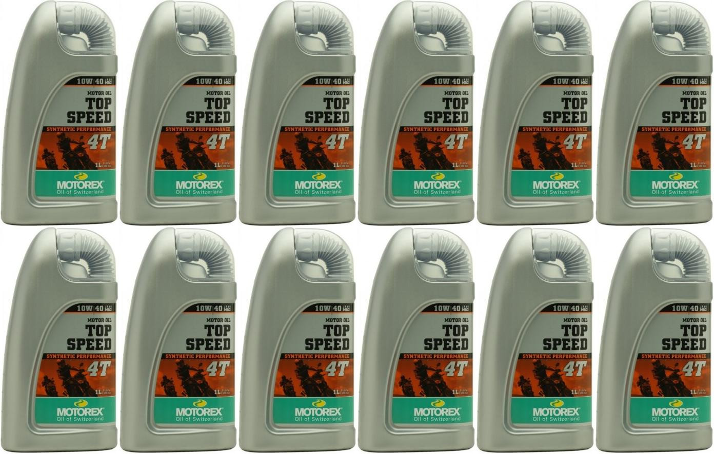 MOTOREX 4T Top Speed SAE 10W-40 Motorrad Motoröl 12x 1l = 12 Liter