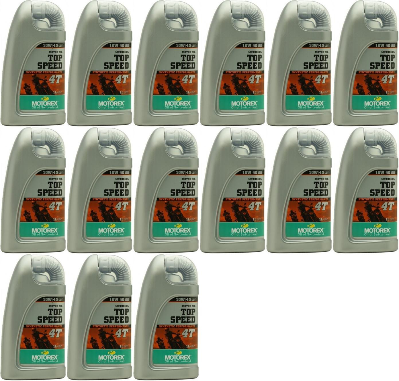 MOTOREX 4T Top Speed SAE 10W-40 Motorrad Motoröl 15x 1l = 15 Liter