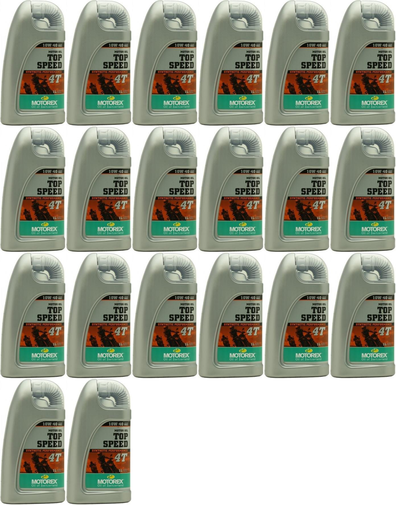 MOTOREX 4T Top Speed SAE 10W-40 Motorrad Motoröl 20x 1l = 20 Liter