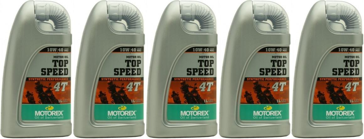 MOTOREX 4T Top Speed SAE 10W-40 Motorrad Motoröl 5x 1l = 5 Liter
