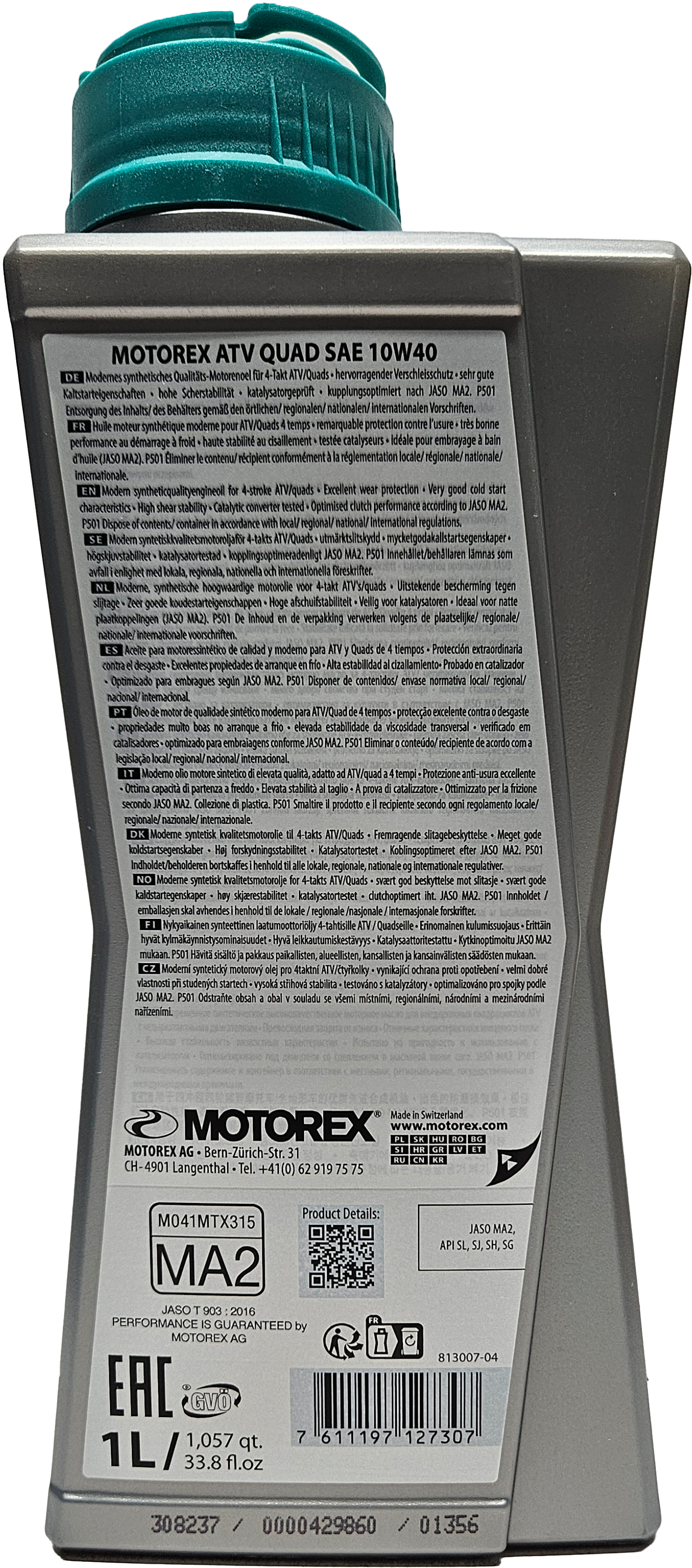 MOTOREX 4T ATV QUAD SAE 10W-40 Motorrad Motoröl 1l