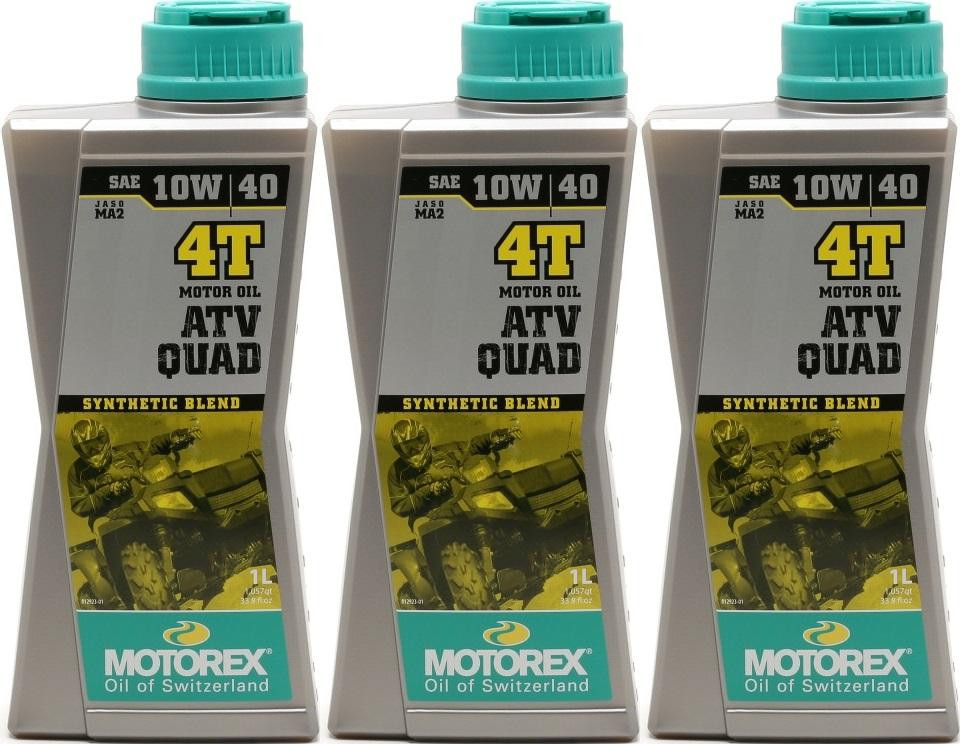 MOTOREX 4T ATV QUAD SAE 10W-40 Motorrad Motoröl 3x 1l = 3 Liter