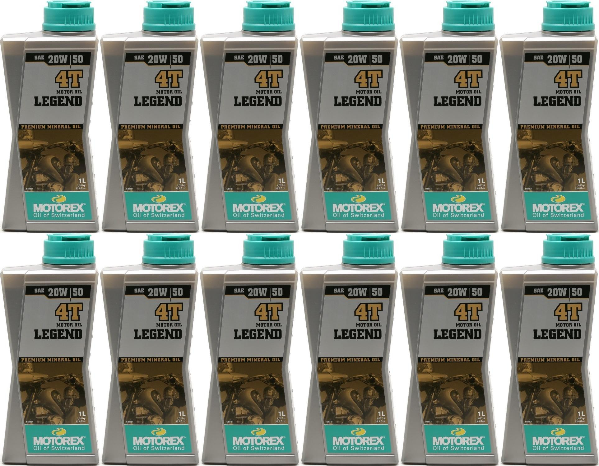 MOTOREX 4T Legend SAE 20W-50 Motorrad Motoröl 12x 1l = 12 Liter