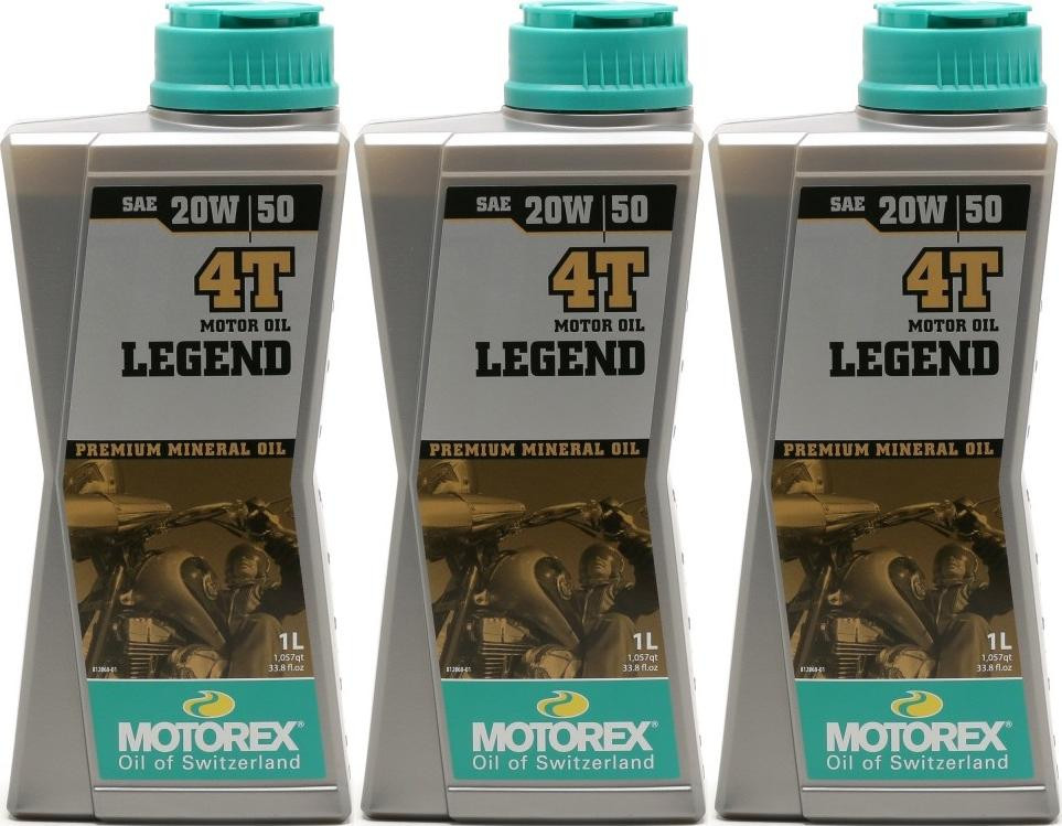 MOTOREX 4T Legend SAE 20W-50 Motorrad Motoröl 3x 1l = 3 Liter