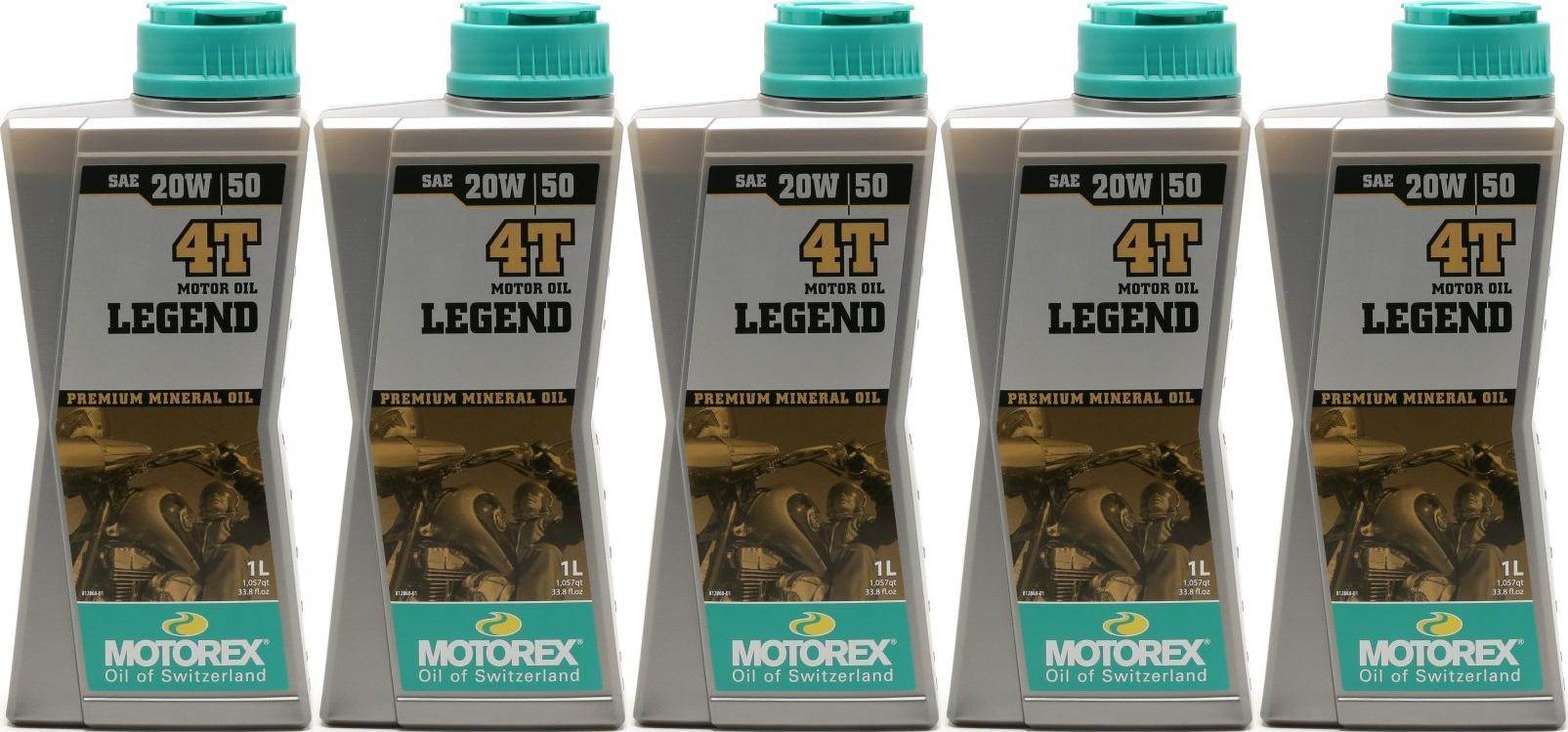 MOTOREX 4T Legend SAE 20W-50 Motorrad Motoröl 5x 1l = 5 Liter