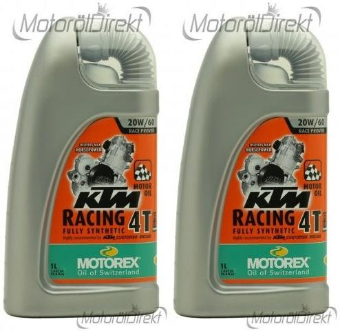 MOTOREX 4T KTM Racing SAE 20W-60 Motorrad Motoröl 2x 1l = 2 Liter