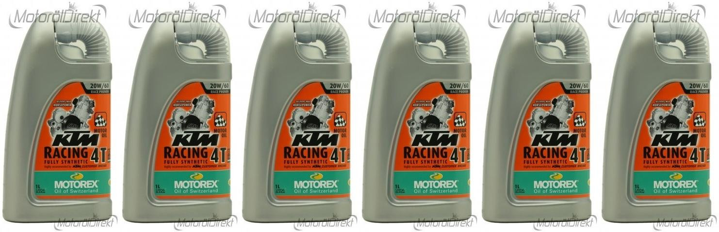 MOTOREX 4T KTM Racing SAE 20W-60 Motorrad Motoröl 6x 1l = 6 Liter