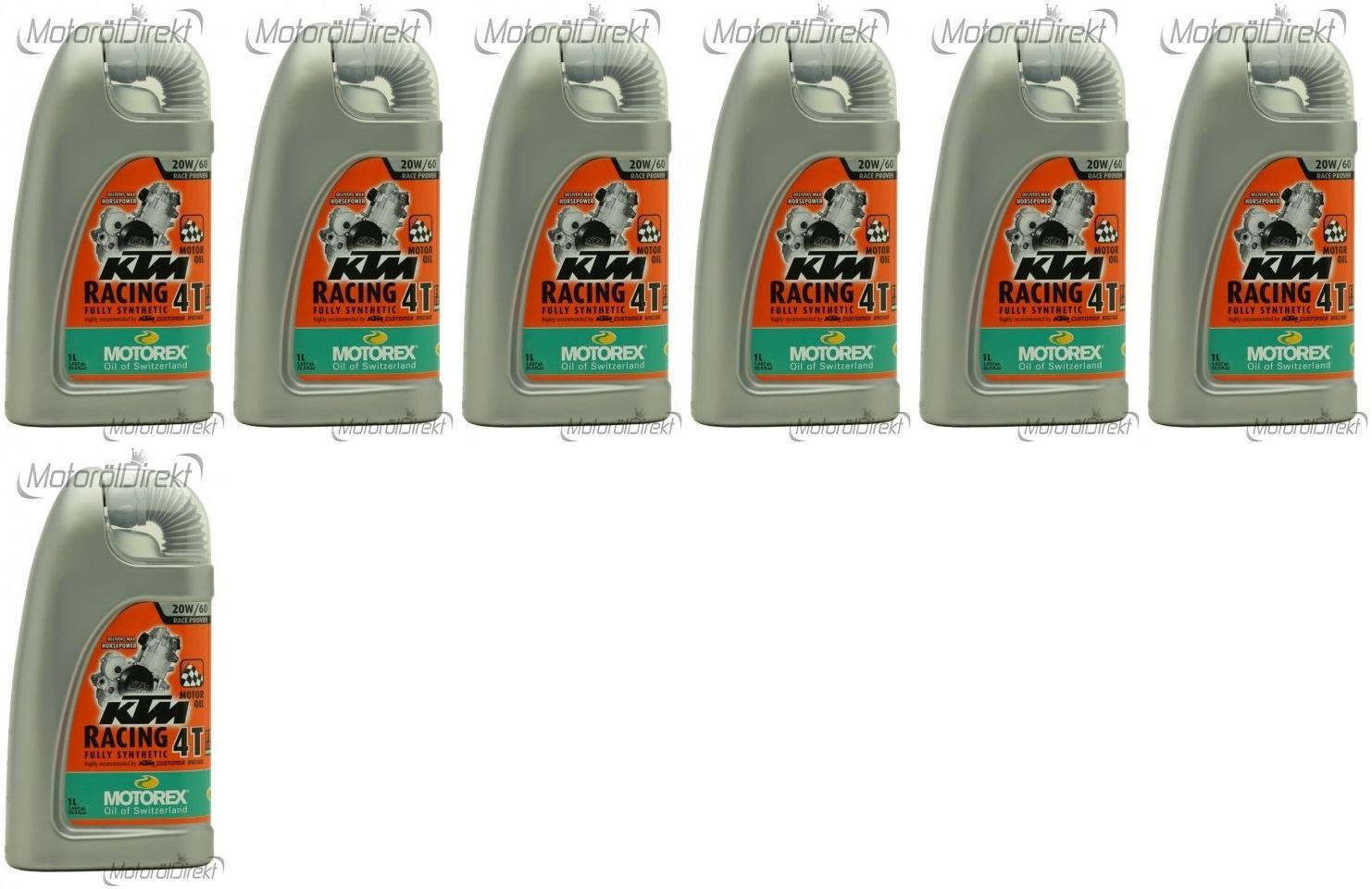 MOTOREX 4T KTM Racing SAE 20W-60 Motorrad Motoröl 7x 1l = 7 Liter