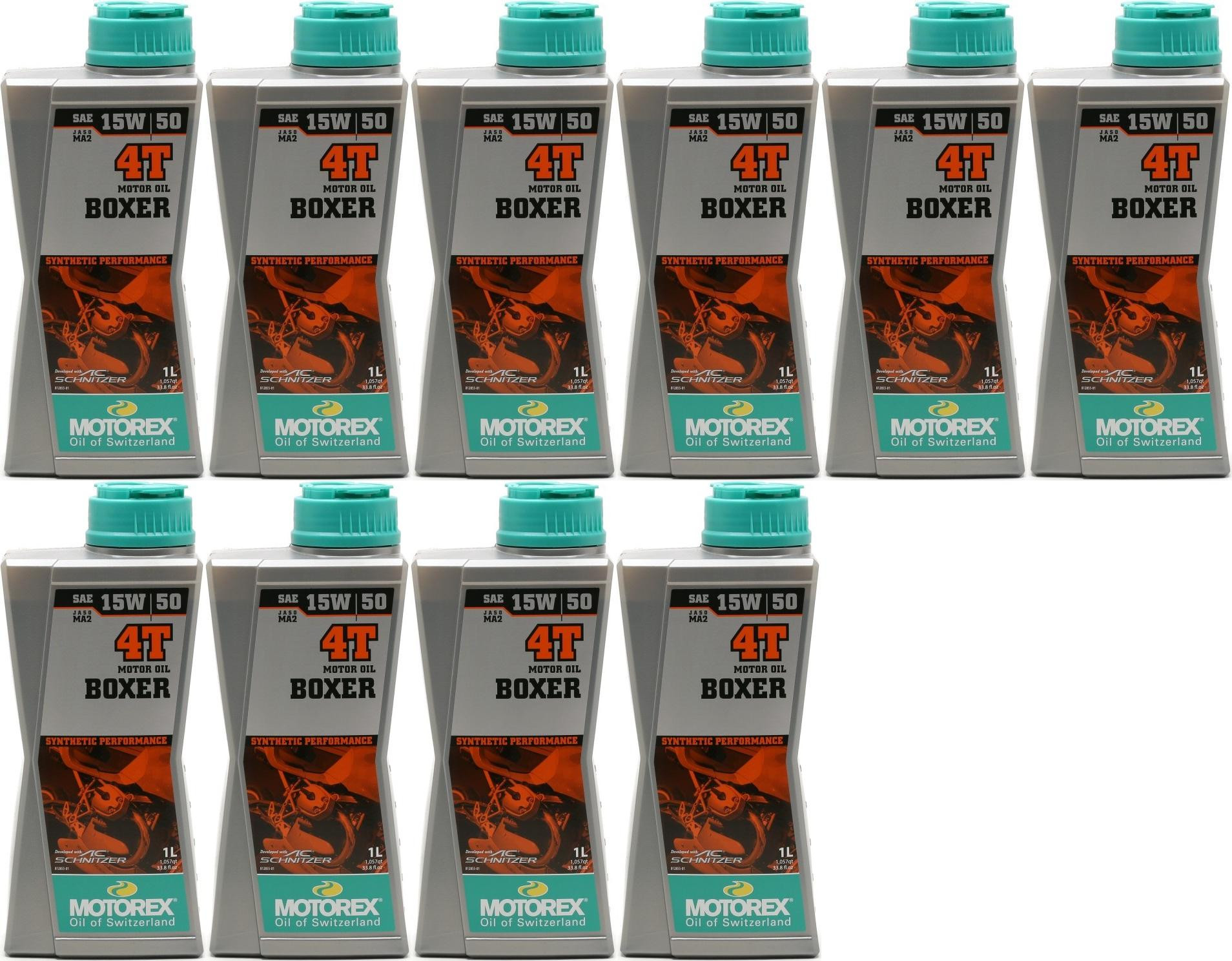 MOTOREX 4T Boxer SAE 15W-50 Motorrad Motoröl 10x 1l = 10 Liter