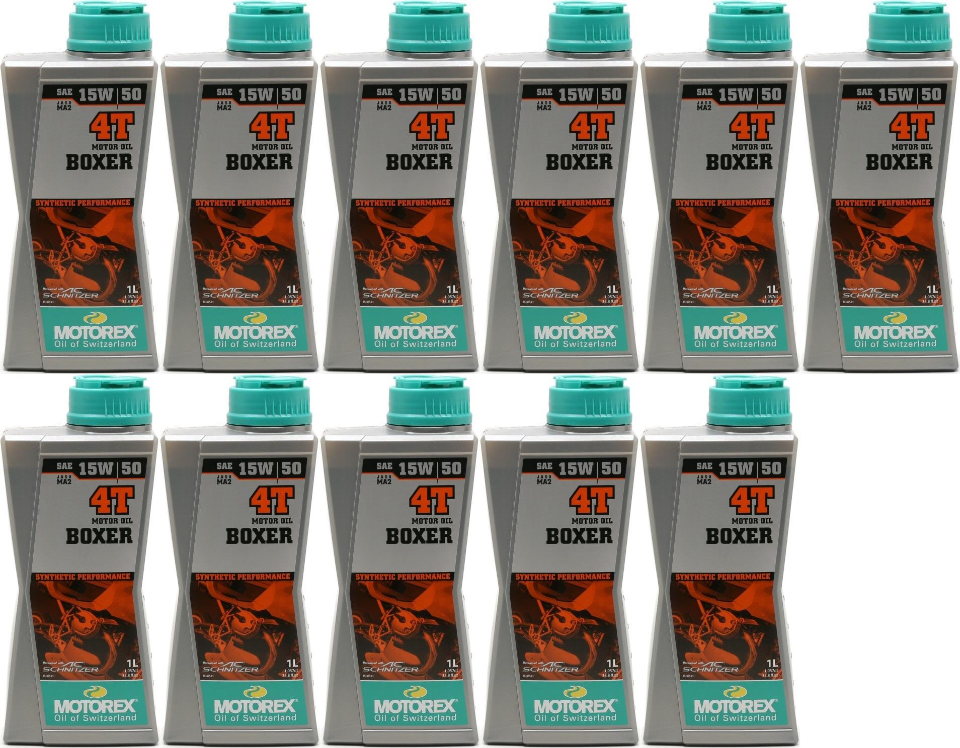 MOTOREX 4T Boxer SAE 15W-50 Motorrad Motoröl 11x 1l = 11 Liter