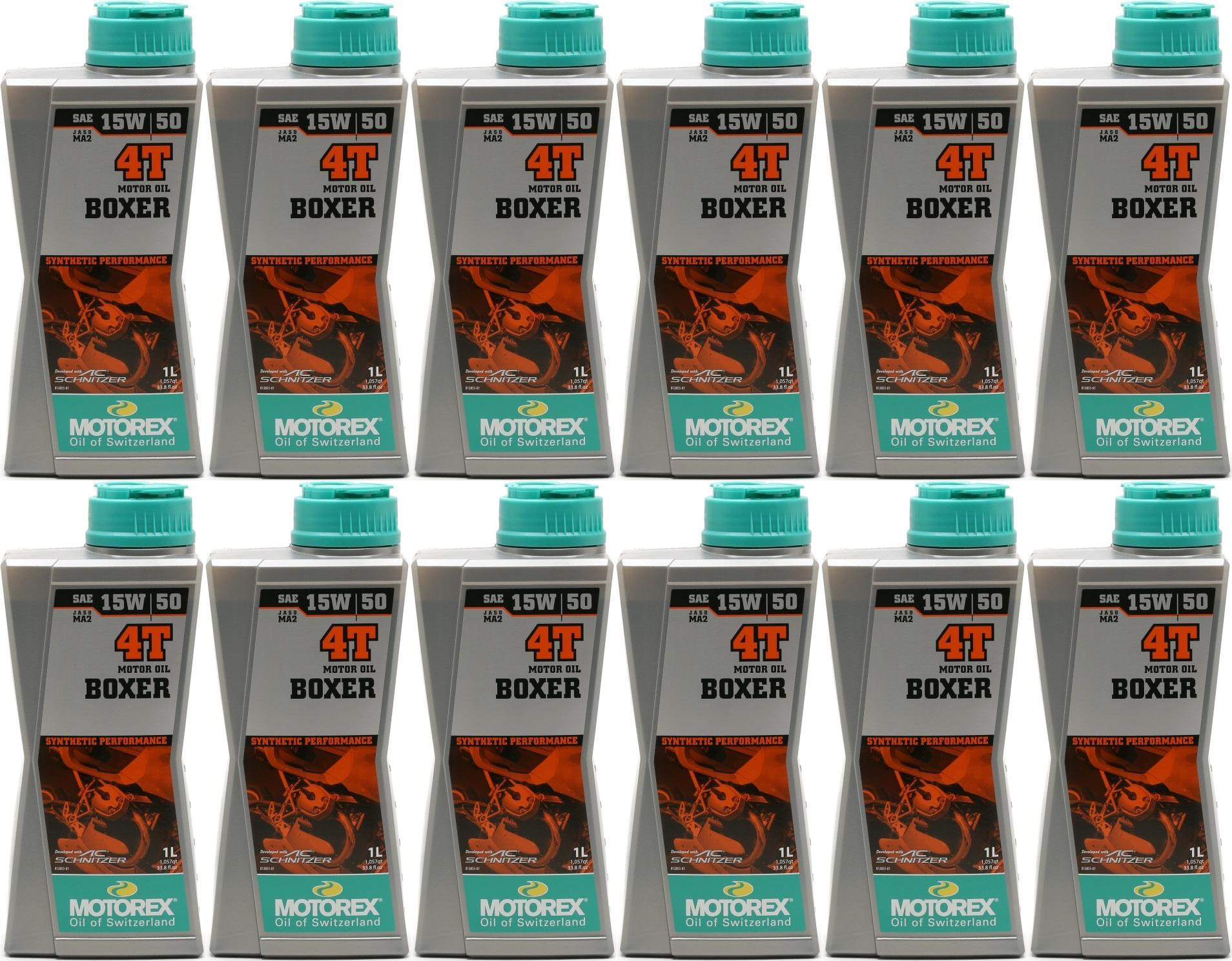 MOTOREX 4T Boxer SAE 15W-50 Motorrad Motoröl 12x 1l = 12 Liter