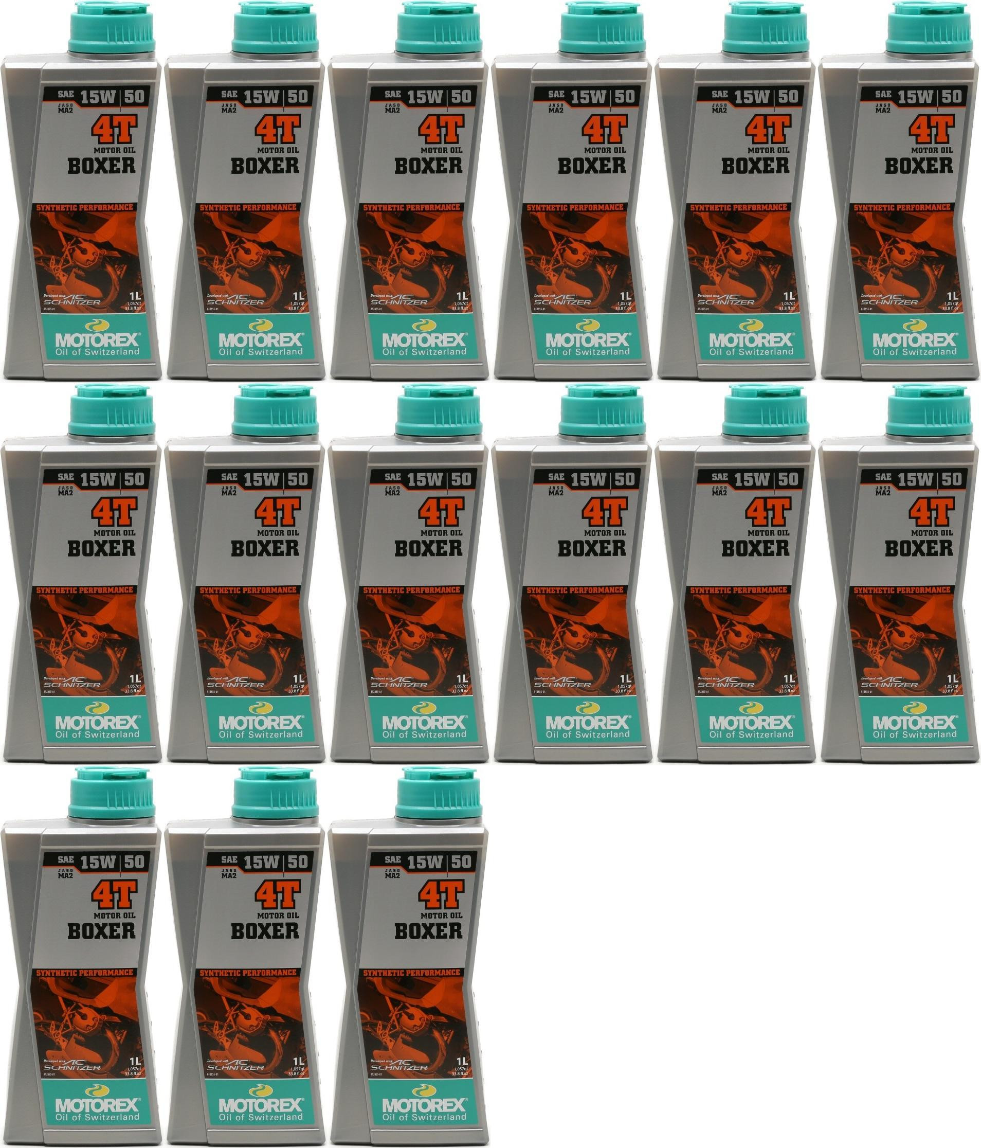 MOTOREX 4T Boxer SAE 15W-50 Motorrad Motoröl 15x 1l = 15 Liter