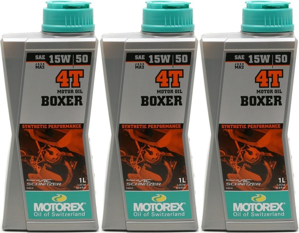 MOTOREX 4T Boxer SAE 15W-50 Motorrad Motoröl 3x 1l = 3 Liter
