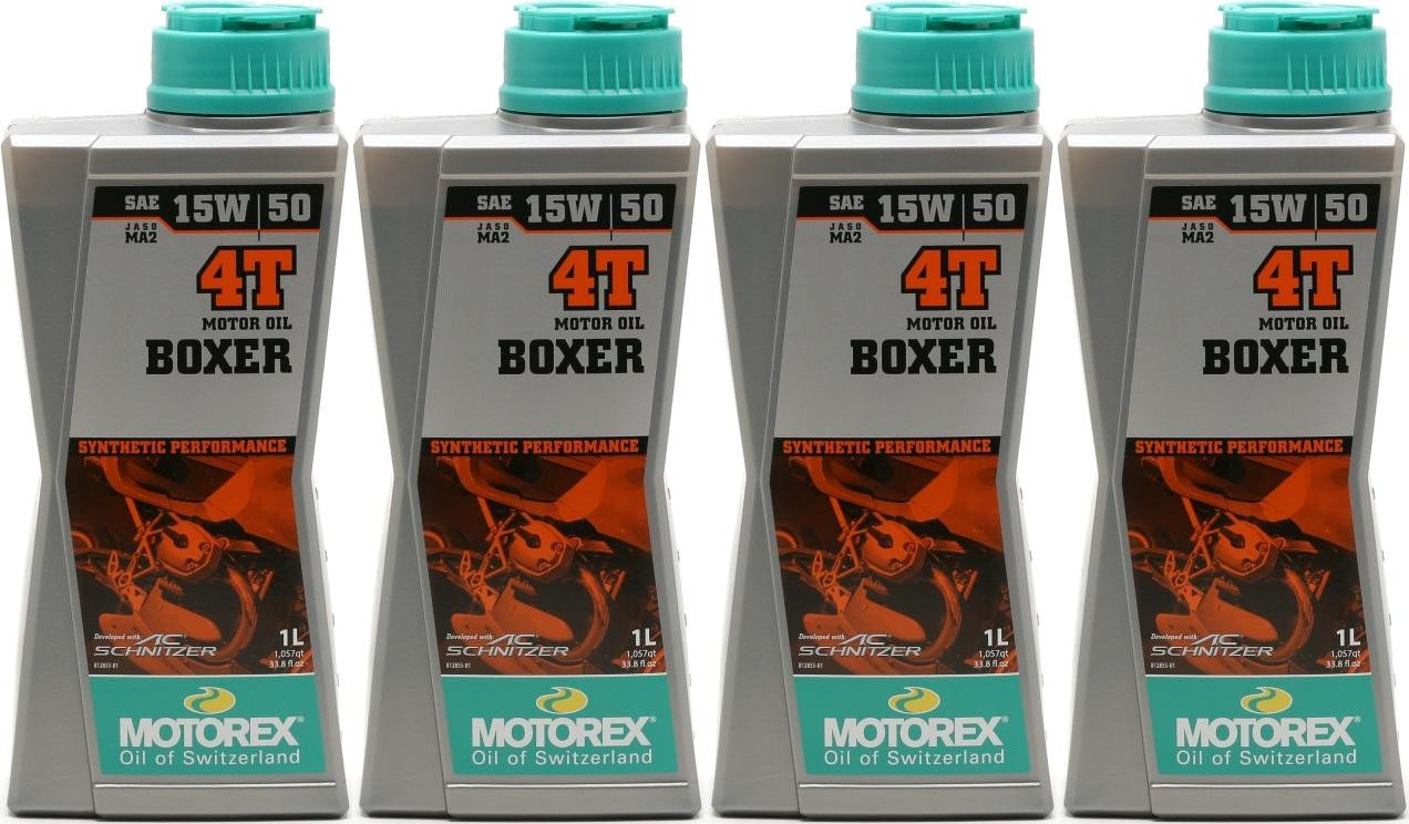 MOTOREX 4T Boxer SAE 15W-50 Motorrad Motoröl 4x 1l = 4 Liter