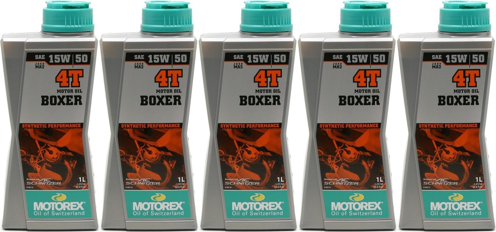 MOTOREX 4T Boxer SAE 15W-50 Motorrad Motoröl 5x 1l = 5 Liter