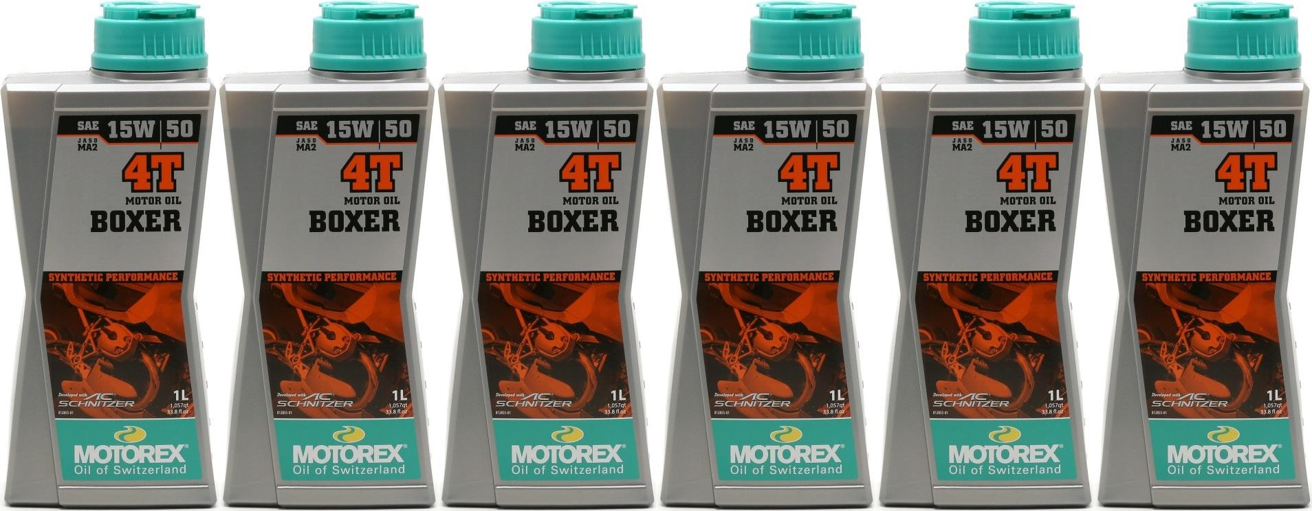 MOTOREX 4T Boxer SAE 15W-50 Motorrad Motoröl 6x 1l = 6 Liter