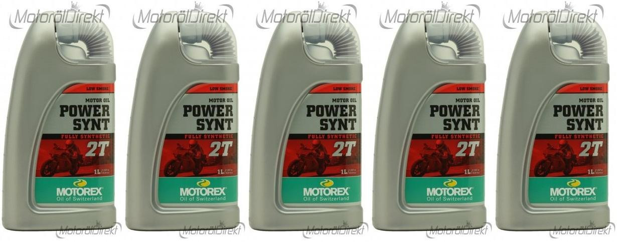 MOTOREX Power Synt 2T vollsynthetisches Motorrad Motoröl 5x 1l = 5 Liter