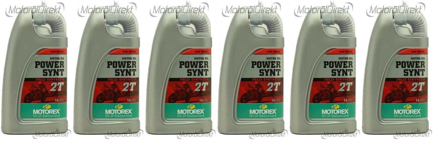 MOTOREX Power Synt 2T vollsynthetisches Motorrad Motoröl 6x 1l = 6 Liter