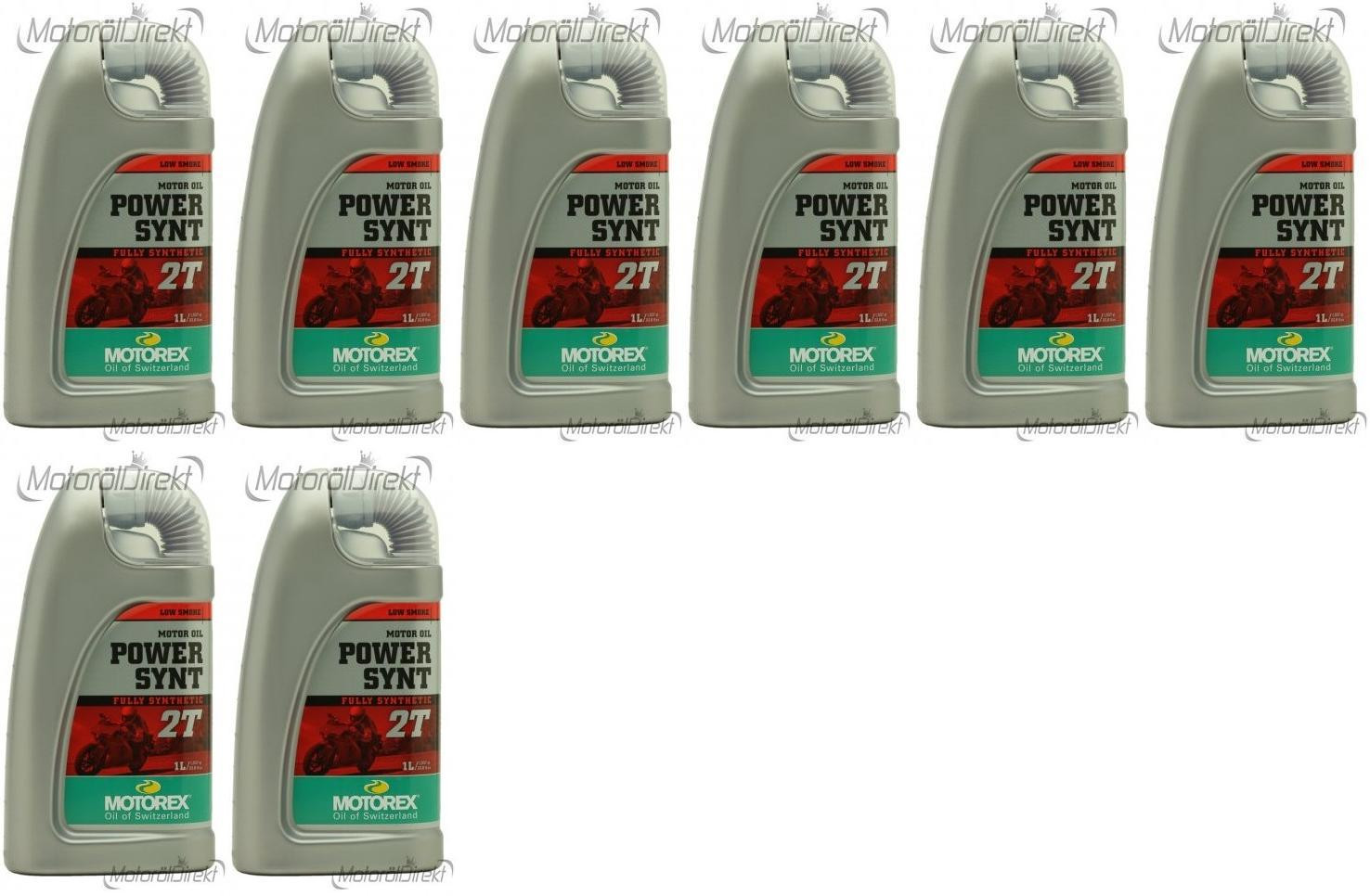 MOTOREX Power Synt 2T vollsynthetisches Motorrad Motoröl 8x 1l = 8 Liter
