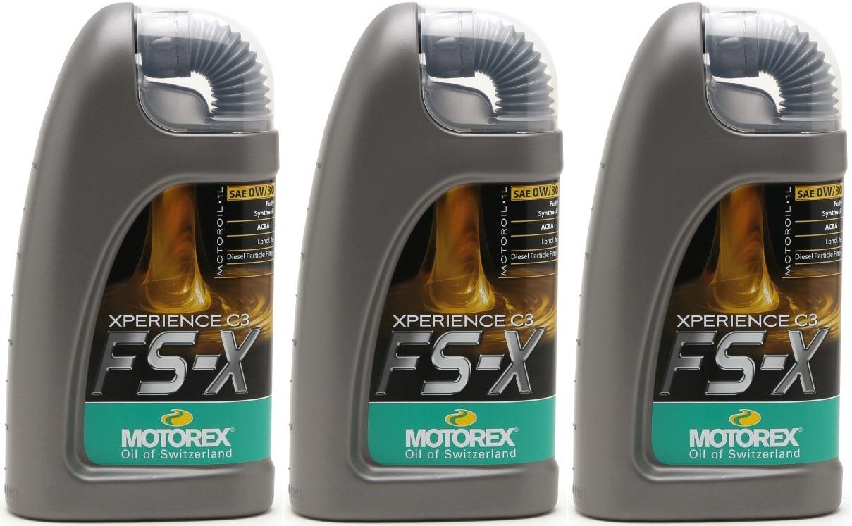 Motorex Xperience C3 FS-X SAE 0W-30 Motoröl 3x 1l = 3 Liter