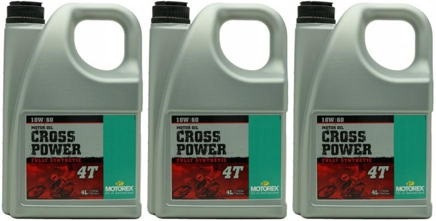 MOTOREX 4T Cross Power SAE 10W-60 Motorrad Motoröl 3x 4l = 12 Liter