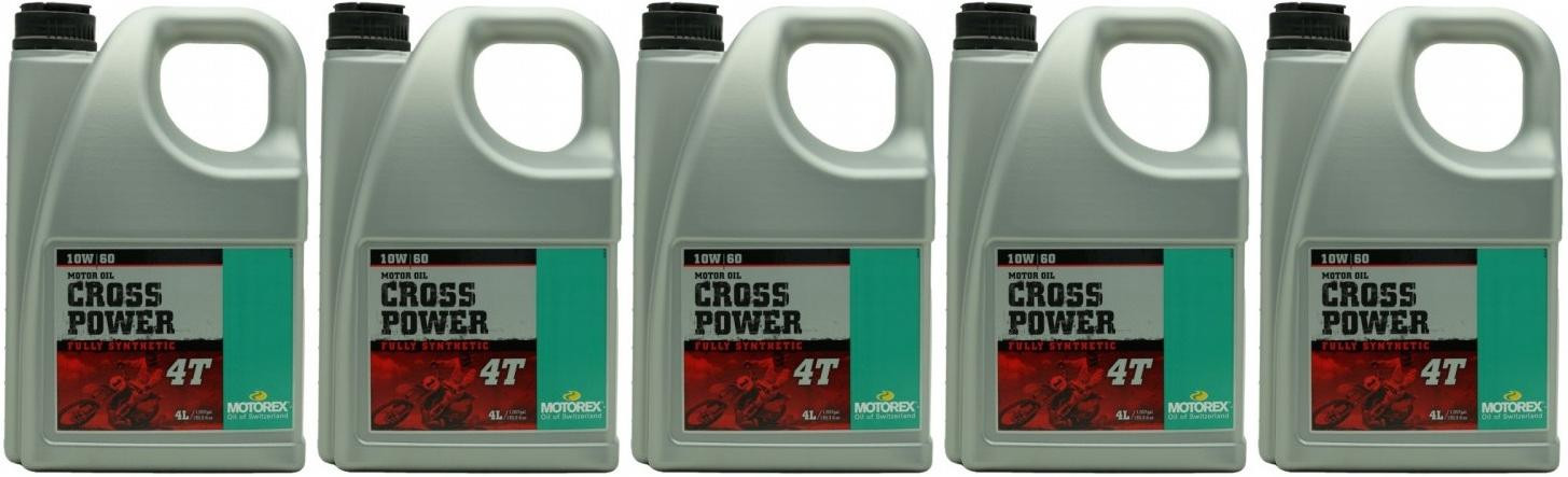 MOTOREX 4T Cross Power SAE 10W-60 Motorrad Motoröl 5x 4l = 20 Liter
