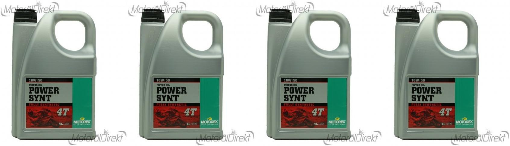 MOTOREX 4T Power Synt SAE 10W-50 Motorrad Motoröl 4x 4l = 16 Liter
