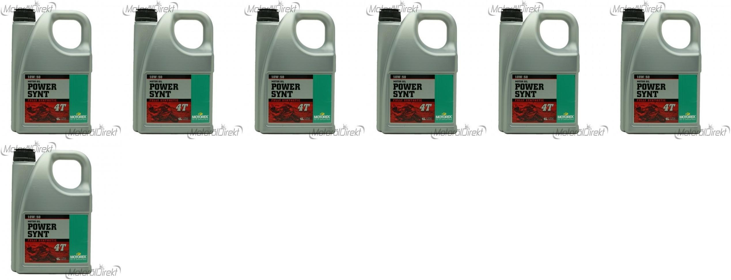 MOTOREX 4T Power Synt SAE 10W-50 Motorrad Motoröl 7x 4l = 28 Liter